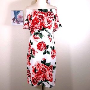 NWOT B. Smart Floral Off The Shoulder Dress